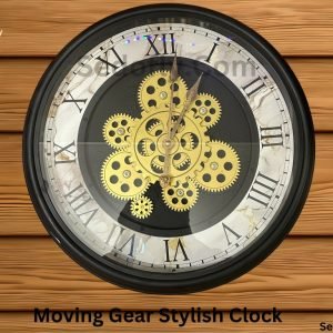 Wall Clock With Moving Gear